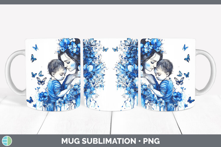 GorgeousBlue Drips Mug Wrap design.