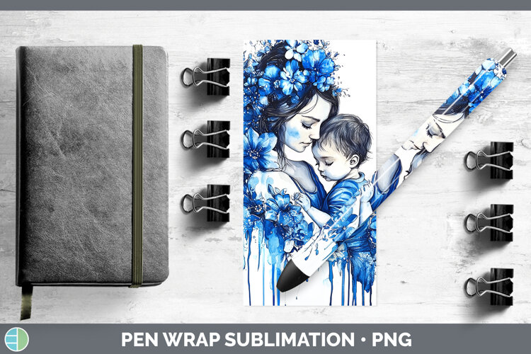 GorgeousBlue Drips Pen Wrap design.