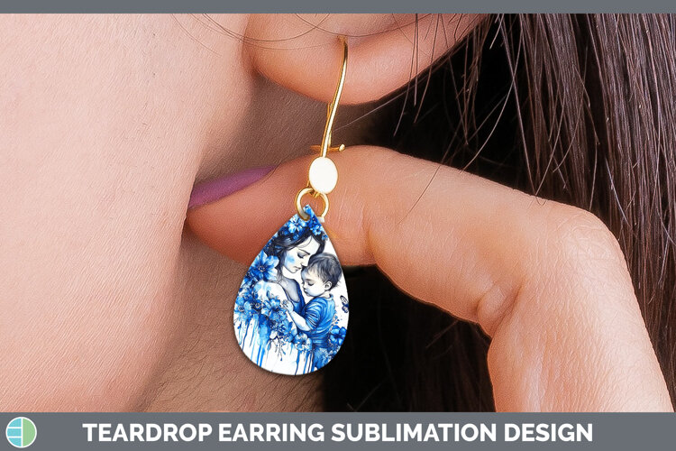GorgeousBlue Drips Teardrop Earrings design.
