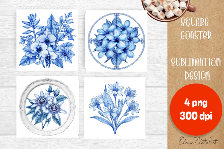 Blue sublimation square coaster Sublimation
