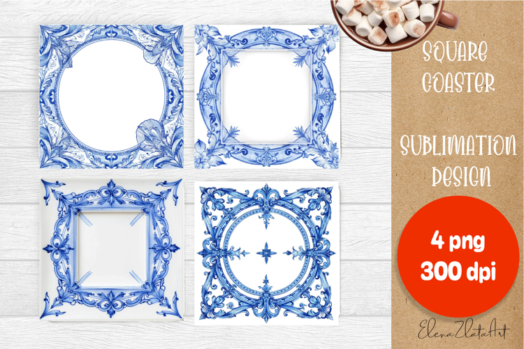 Blue sublimation square coaster Sublimation