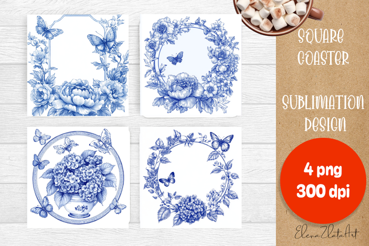 Blue sublimation square coaster Sublimation