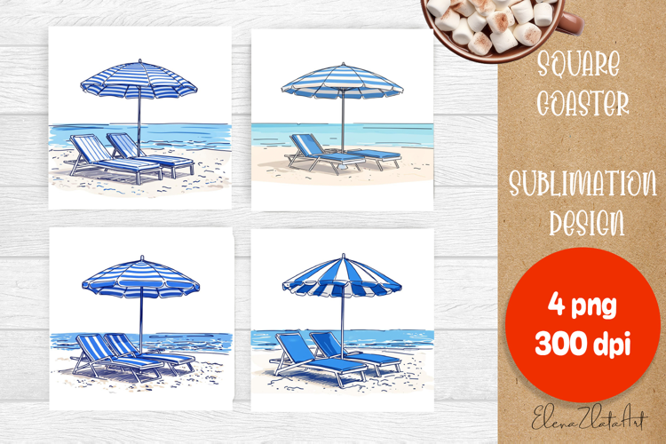 Blue sublimation square coaster Sublimation