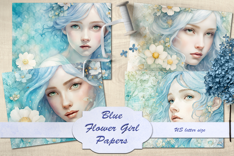 Blue Flower Clipart Image 9