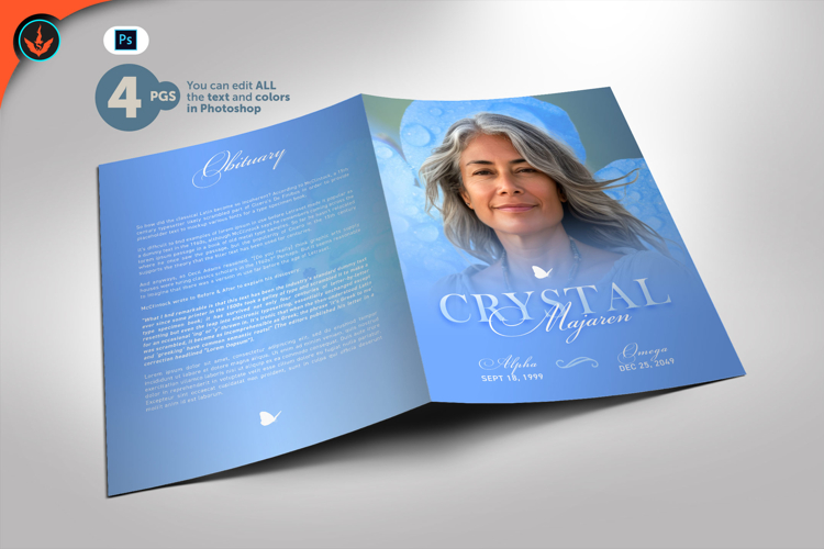 Blue Funeral Program