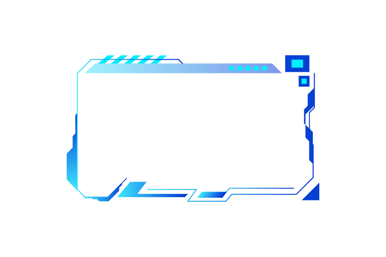 Blue futuristic cyberpunk interface frame element design