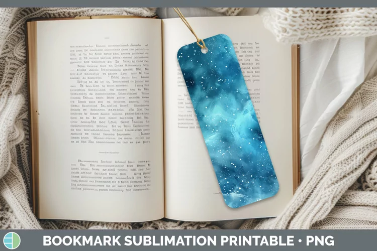 Blue Galaxy Bookmark Sublimation Printable Designs