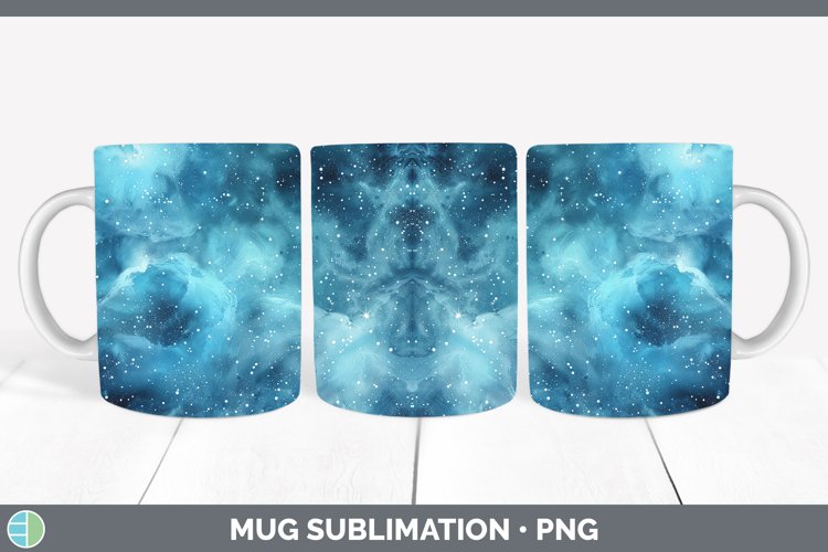 Blue Galaxy Mug Wrap Sublimation Coffee Cup Designs