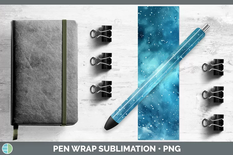 Blue Galaxy Pen Wrap Sublimation Epoxy Pen Designs