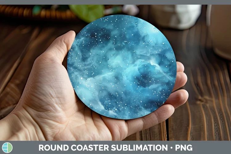 Blue Galaxy Round Coaster Sublimation Coaster Designs