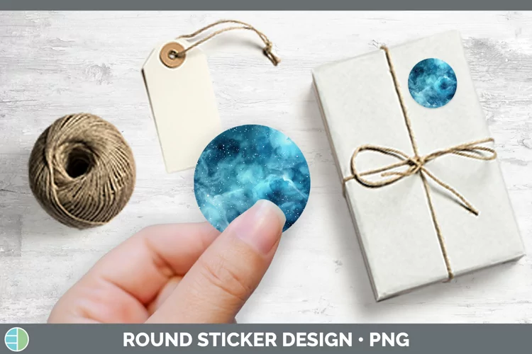 Blue Galaxy Stickers | Round Labels Designs