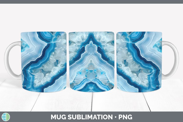 Blue Geode Mug Wrap Sublimation Coffee Cup Designs