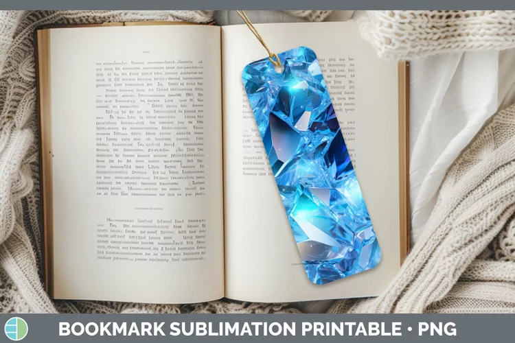 Blue Holographic Bookmark Sublimation Printable Designs