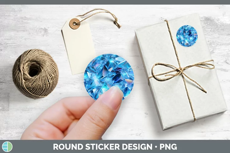 Blue Holographic Stickers | Round Labels Designs