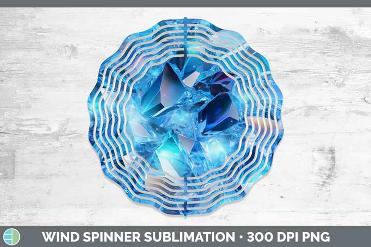 Blue Holographic Wind Spinner Sublimation Spinner Designs