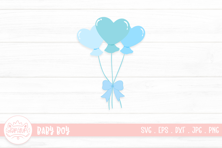 Blue Love Balloon Illustration