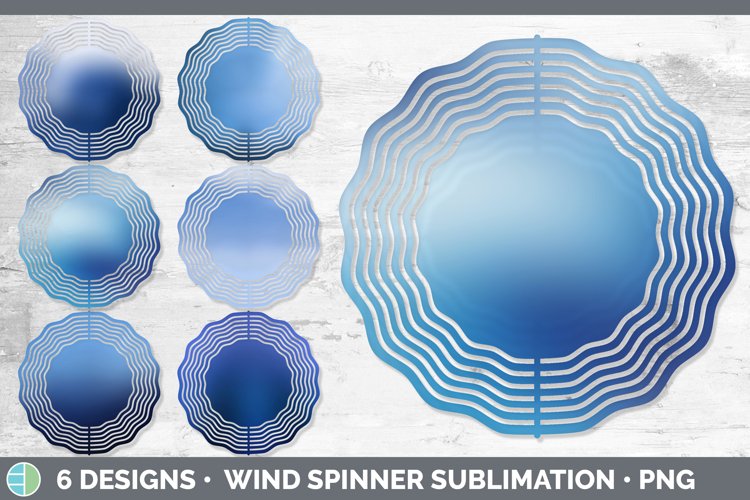 Blue Ombre Wind Spinner | Sublimation Designs Bundle