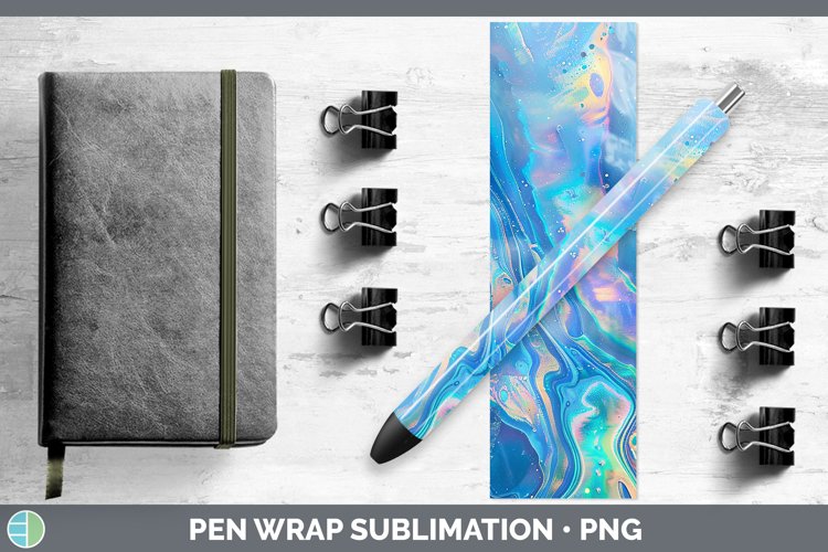 Blue Opalescent Pen Wrap Sublimation Epoxy Pen Designs