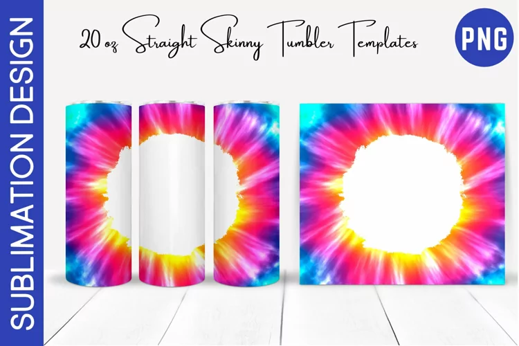 Blue Pink Yellow Tie Dye 20 oz Skinny Tumbler
