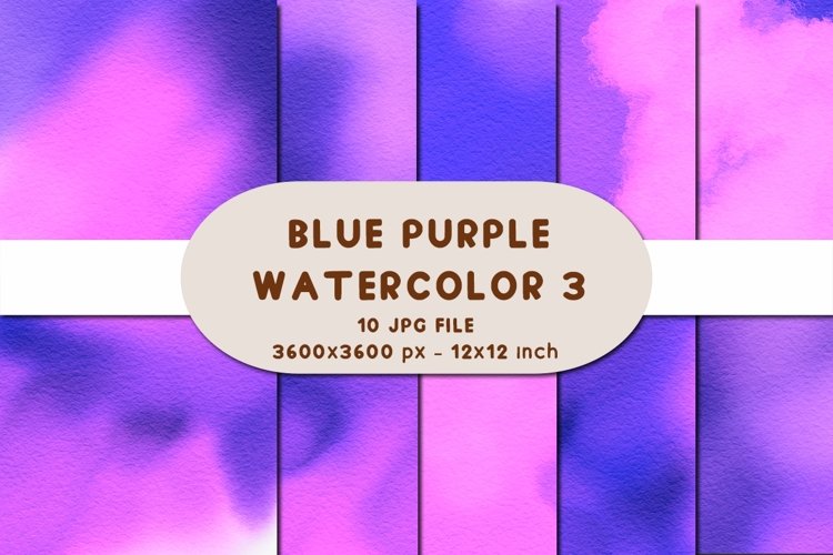 Blue Purple Watercolor 3 Digital Papers
