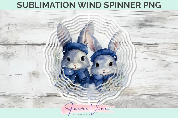Rabbits Sublimation Wind Spinner