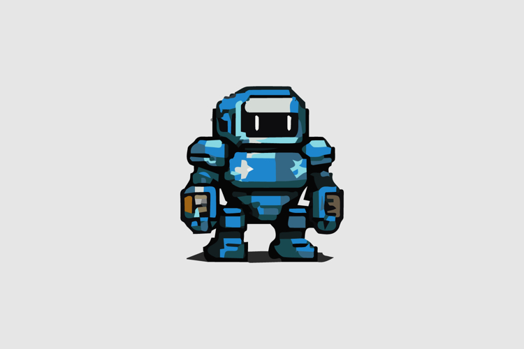 Blue Retro Robot Design Vector