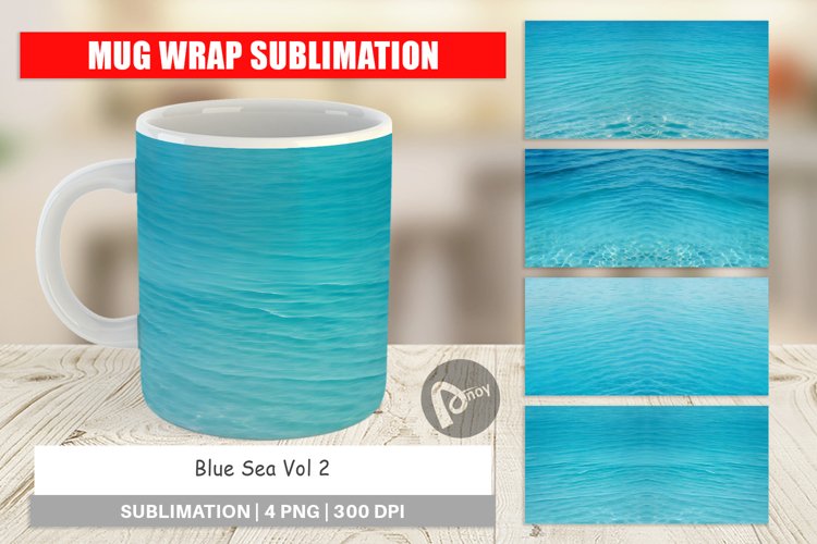 Mug Wrap Design Blue Sea