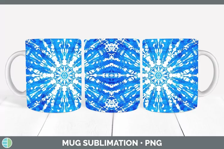 Blue Tie Dye Mug Wrap Sublimation Coffee Cup Designs