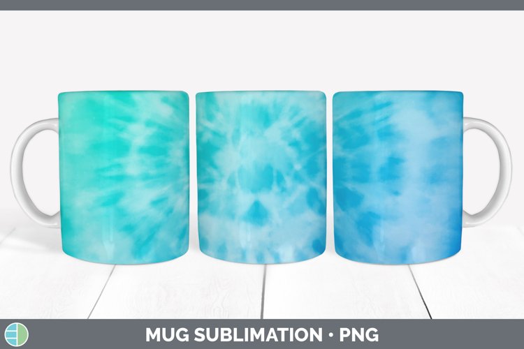Blue Tie Dye Mug Wrap | Sublimation Coffee Cup Designs