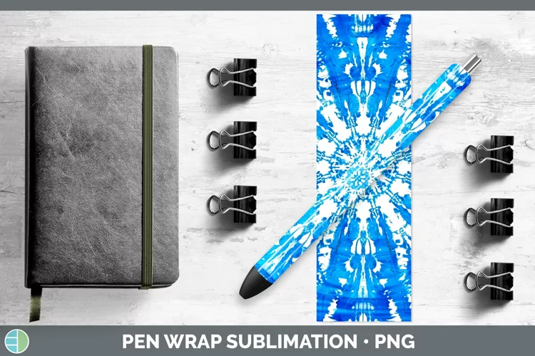 Blue Tie Dye Pen Wrap Sublimation Epoxy Pen Designs