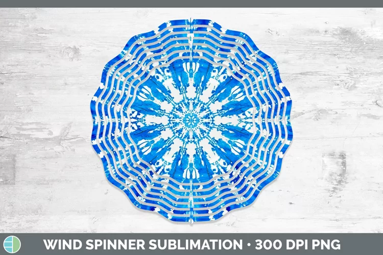 Blue Tie Dye Wind Spinner Sublimation Spinner Designs