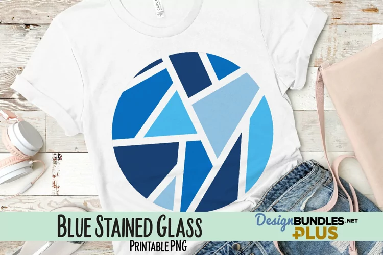 Blue Stained Glass Sublimation PNG