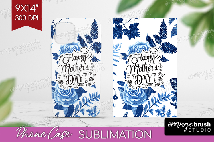 Mothers Day Quote Phone Case PNG - Blue Toile Case PNG