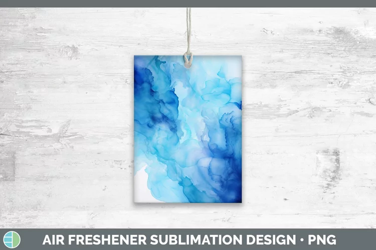 Blue Watercolor Air Freshener Sublimation Car Freshener Desi