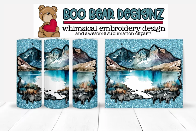 Beautiful Watercolor Mountains Sublimation tumbler design