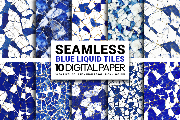 Blue Liquid Marble Seamless Backgrounds