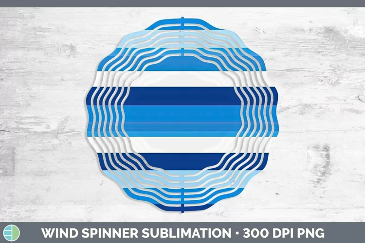 Blue Wind Spinner | Sublimation Spinner Designs