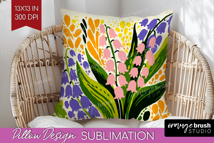 Bluebell Modern Floral Pillow Sublimation Sping Flower Cover