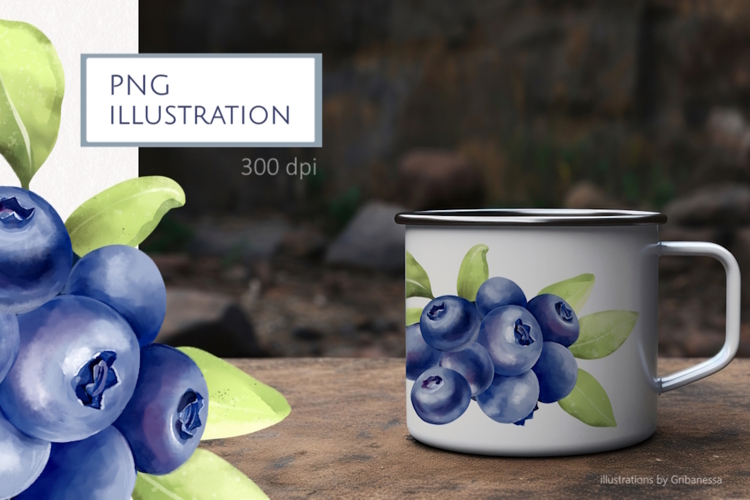 Hand-Drawn Blueberry Illustration PNG