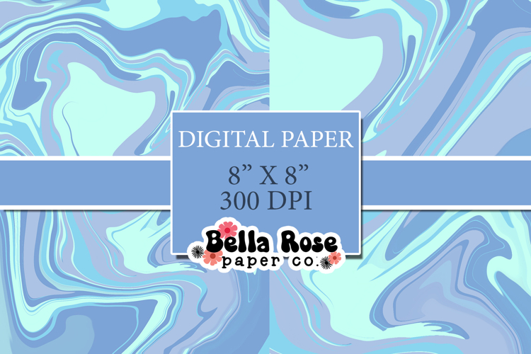 Blue Waves | 8 x 8| Digital Paper Set