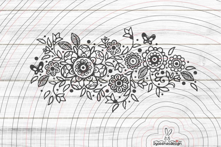 flower decoration Cutting file SVG DXF example image 1