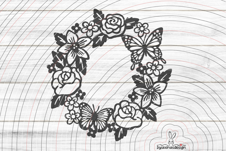 Flower wreath Cutting file SVG DXF