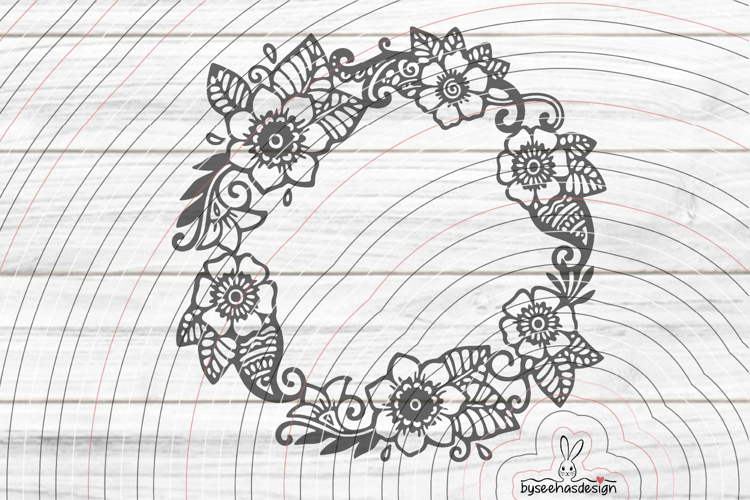 Flower wreath Cutting file SVG DXF