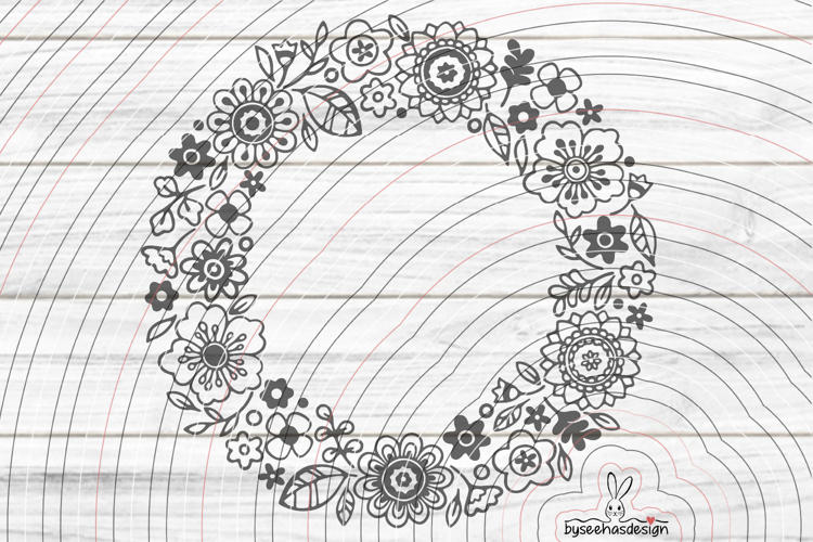 Flower Wreath Cutting File SVG DXF