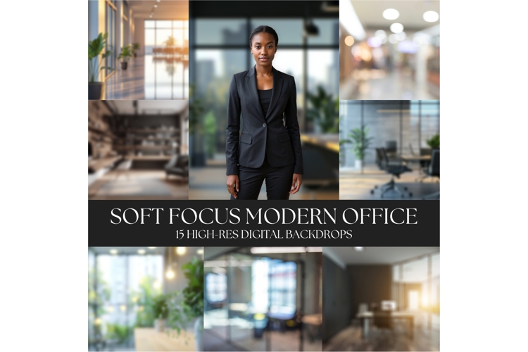 Soft Focus Modern Office Backdrops, Headshot Backdrops