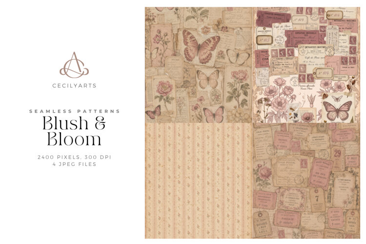 Blush & Bloom 4 Digital Papers example image 1