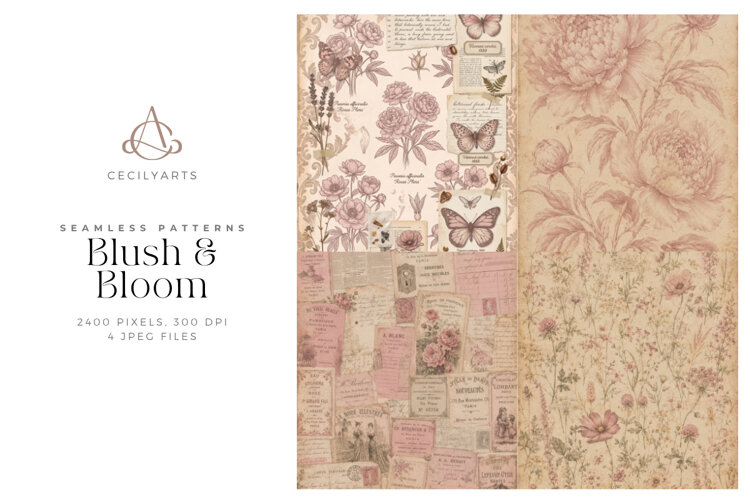 Blush & Bloom 4 Digital Papers example image 1