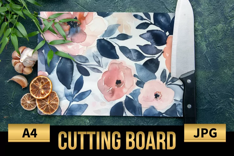 Blush Floral Watercolor Cutting Board | Flowers Design
