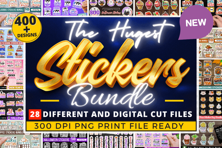 The Hugest Stickers PNG Bundle,Clipart PNG Bundle