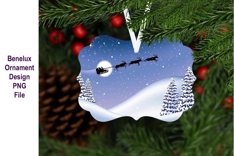 Santas Sleigh Benelux Ornament Sublimation File